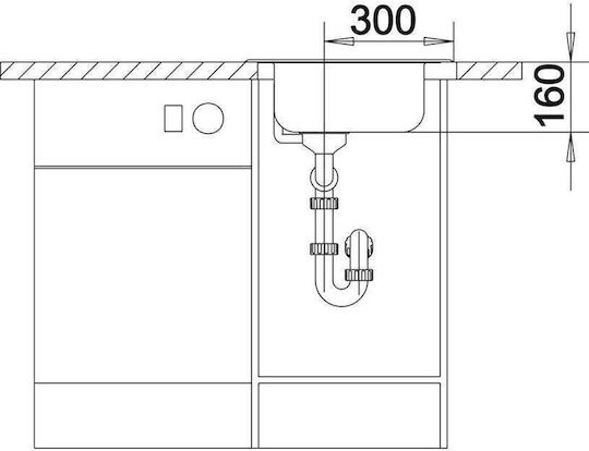 Blanco Ένθετος Νεροχύτης Inox Brushed με Μπαταρία Μ48xΠ50cm Ασημί