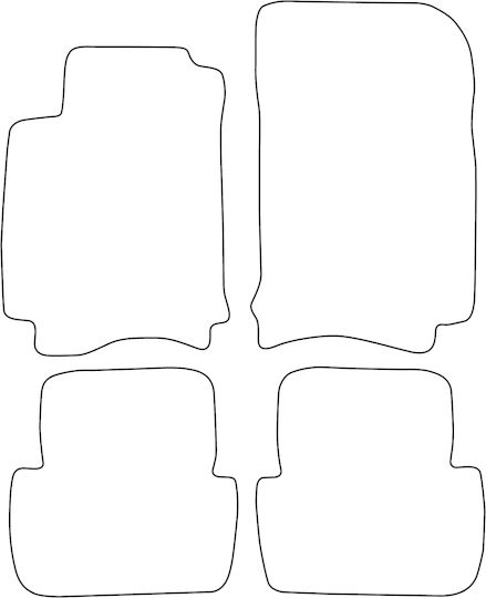 Set Covorașe Velur Potrivite Renault Laguna II 2001-2007 Margine Neagră