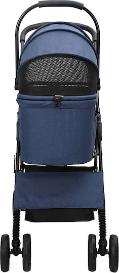 vidaXL Waterproof Dog/Cat Carrying Blue Stroller for 7.2kg Pets L99xW81xH47cm