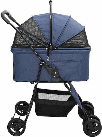 vidaXL Waterproof Dog/Cat Carrying Blue Stroller for 7.2kg Pets L99xW81xH47cm
