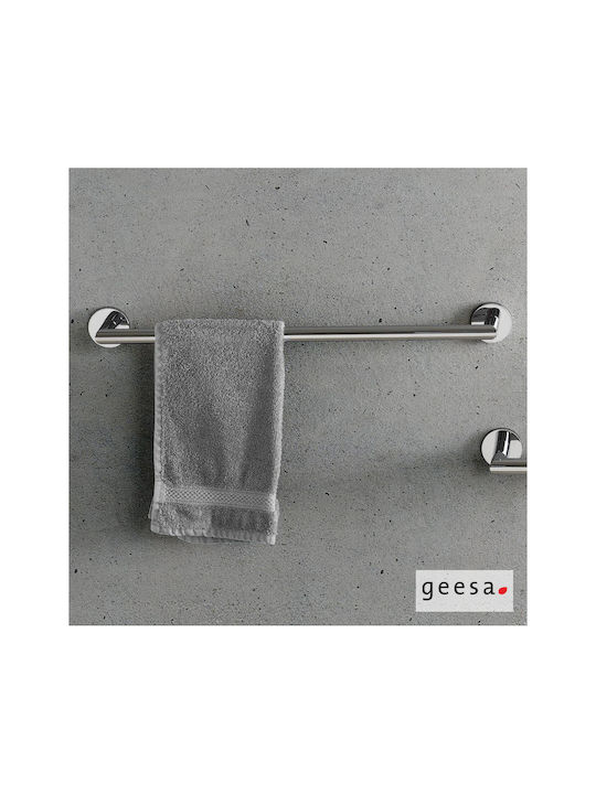 Geesa Single Wall-Mounted Bathroom Rail Silver