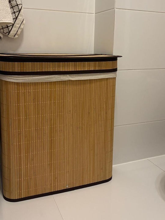 Καλάθι Απλύτων Bamboo Πτυσσόμενο 100lt 60x54x35cm Μπεζ Καλάθι Απλύτων Bamboo Πτυσσόμενο 100lt 60x54x35cm Μπεζ