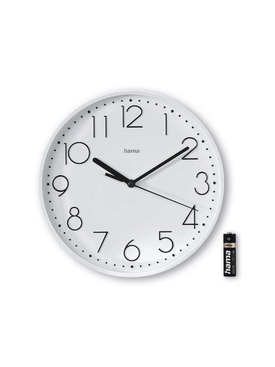 HAMA Ρολόι Τοίχου Λευκό Ø22cm
