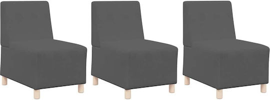 Vidaxl Καθίσμα Σαλονιού 3 Pcs Σκούρο Γκρι 55 X 74 X 82 Εκ Βελούδο