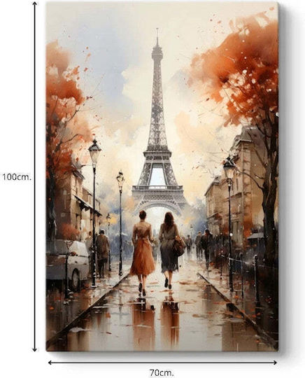 Megapap Autumn In Paris Πίνακας σε Καμβά 70x100cm