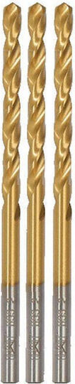 CAT Set of 3 Drills HSS Titanium with Cylindrical Shank for Metal και Wood