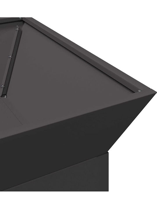 vidaXL Kamin Draußen Metallisch Schwarz 50x50x40cm