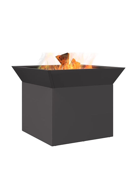 vidaXL Kamin Draußen Metallisch Schwarz 50x50x40cm
