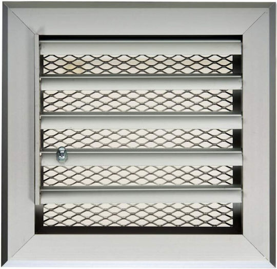 Square Fireplace Air Shutter Silver Karkon 12x12cm