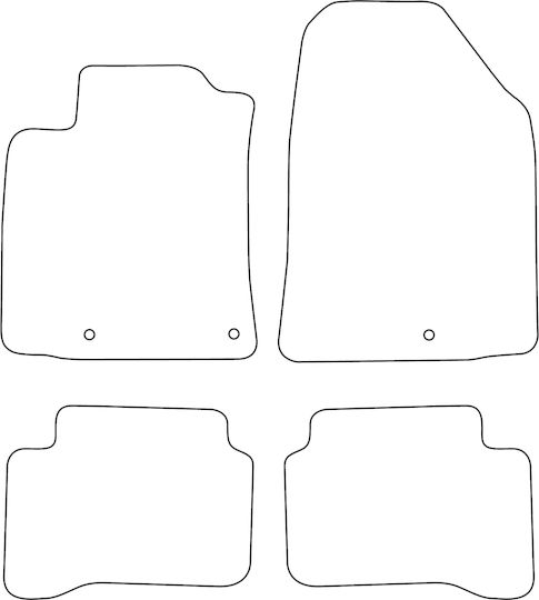 Set Velour Car Mats Matching Hyundai Ioniq 2016-2022 Blue Edging