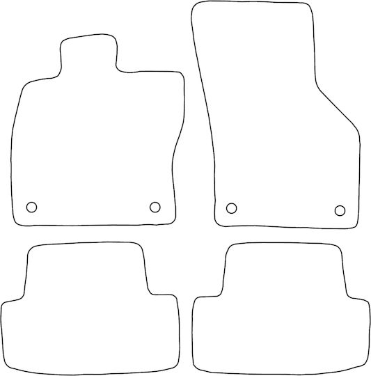 Set Velour Mats Matching Audi S3 8v 2013 Black Edging