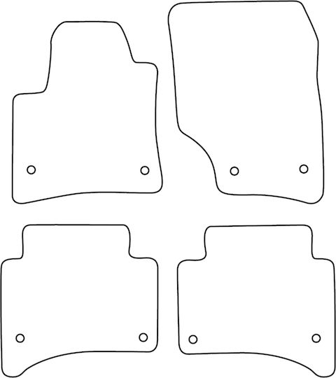 Set Veloursmatten Passend Für Porsche Cayenne I S-Turbo 2002-2010 Blaue Kante
