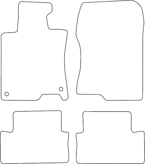 Set Velours Auto Fußmatten Für Honda Accord Viii 2008-2015 Schwarz Kante