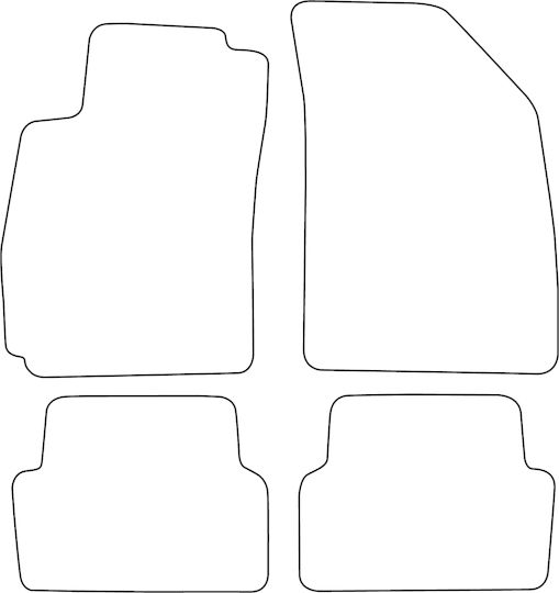Set Velour Mats Fitting Chevrolet Aveo Iii 2011 Black Edging