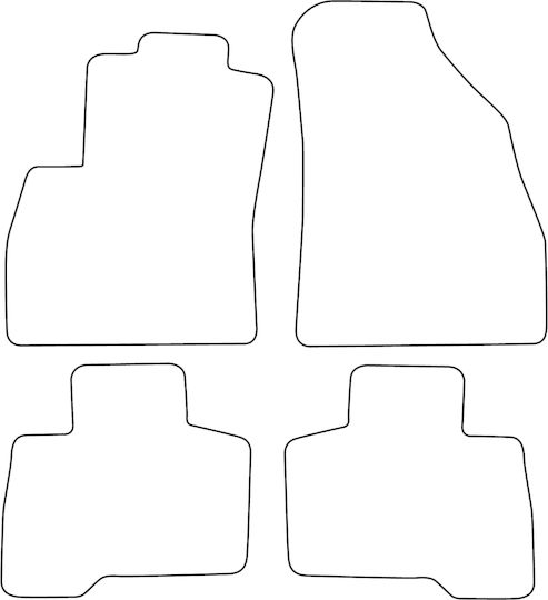 Set Velour Mats Fitting Citroen Nemo 5-seat 2008-2017 Red Edging