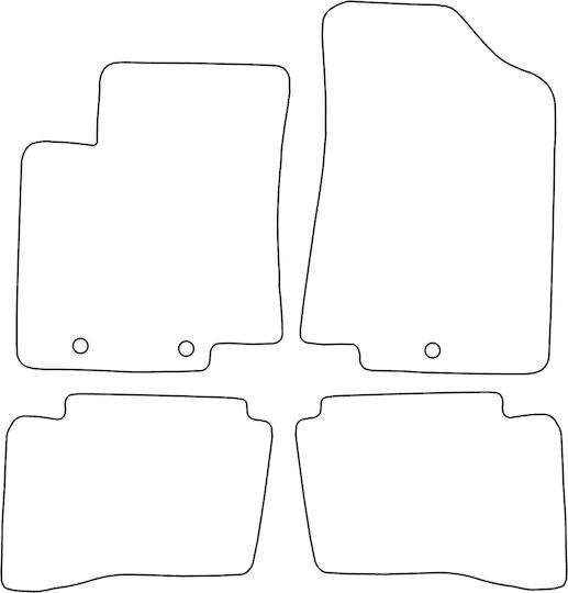 Set Velour Mats Matching Kia Rio Iii 2011-2017 Blue Edging