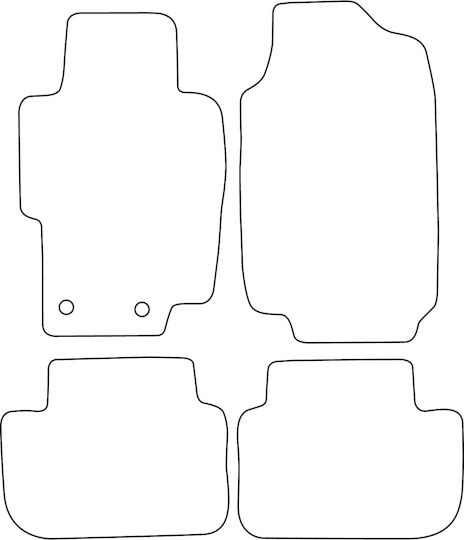 Set Velour Mats Matching Honda Accord Vii 2003-2007 Blue Edging