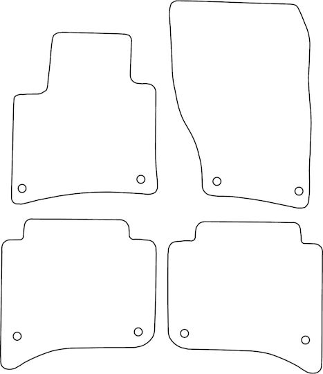Set Velour Mats Matching Porsche Cayenne Ii 2010-2017 Blue Edging