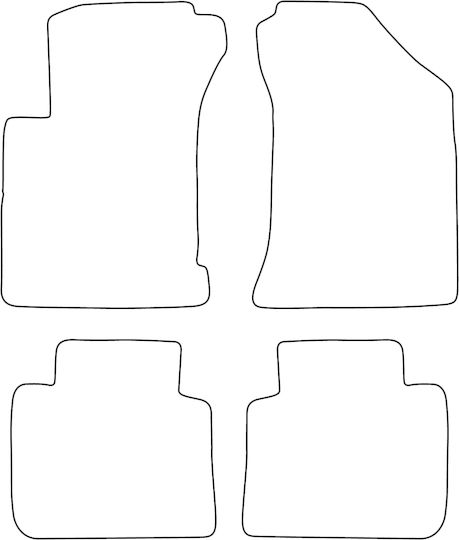 Set Covorașe Velur Potrivite Kia Cerato I 2004-2008 Margine Albastră