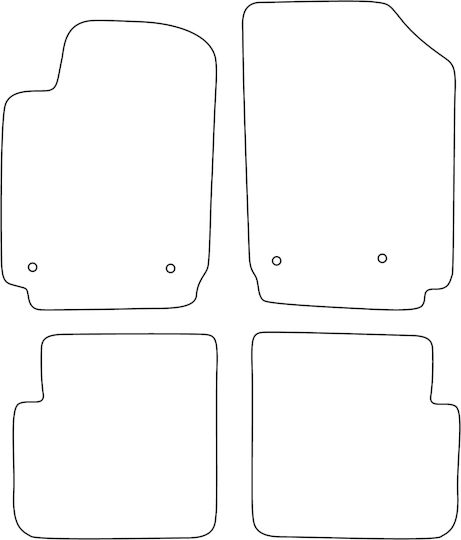 Velour Car Mat Set for Fiat Stilo 2001-2007 Black Raised Sides