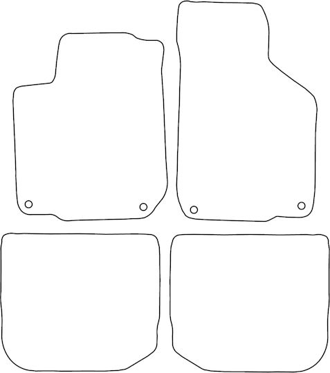 Set Velour Mats Matching Volkswagen New Beetle 1997-2010 Black Edging