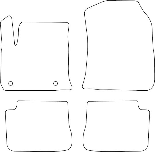 Set Velour Mats Matching Citroen E-c4 2020 Blue Edging