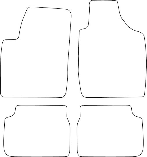 Set Complet Covorașe Velur Potrivire Kia Rio I 2000-2005 Margine Neagră
