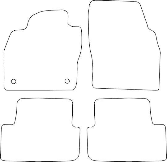 Set Velour Car Mats Fitting Audi A1 II 2018 Red Raised Sides