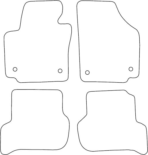Set Velour Mats Matching Seat Altea Xl 2004-2015 Black Edging