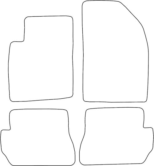 Комплект Велюрени Килими За Кола Съвпадащи С Ford Fusion Lift 2005-2012 Черна Обшивка