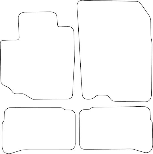 Set Velour Car Mats Matching Suzuki Vitara II 2014-2018 Black Raised Sides