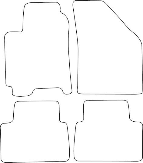 Set Velour Mats Matching Chevrolet Kalos 2004-2007 Black Edging