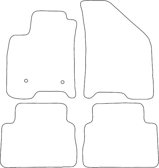 Set Velour Floor Mats Fitting Chevrolet Aveo I 2003-2007 Black Edging