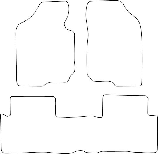 Set Covorașe Velur Potrivite Kia Carens Iii 5 Locuri 2006-2012 Margine Albastră