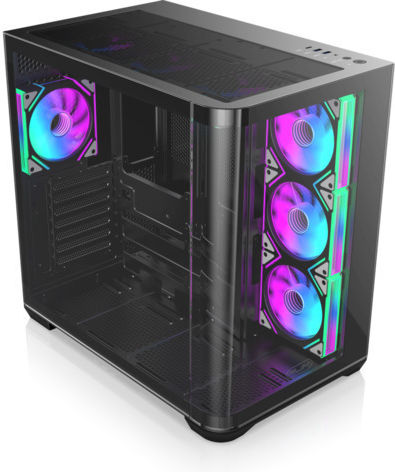Raijintek Atreus BT4 Gaming Midi Tower Computer Case with Side Window and RGB Lighting Black