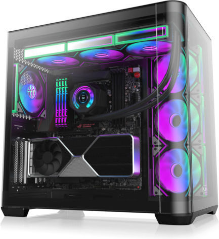 Raijintek Atreus BT4 Gaming Midi Tower Computer Case with Side Window and RGB Lighting Black