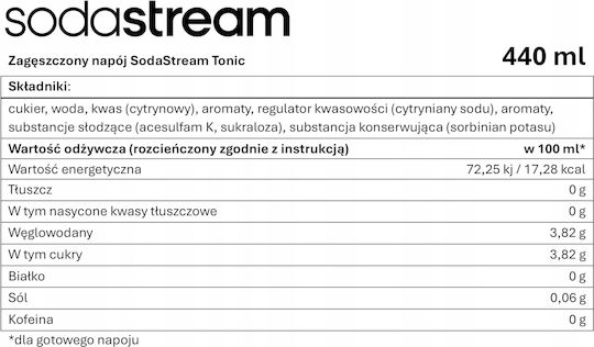 Sodastream Tonic Mango με Ανθρακικό, Χωρίς Ζάχαρη σε Φιάλη 2x440ml