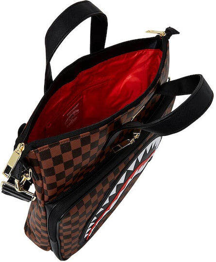 Sprayground Sharks Σακ Βουαγιάζ Καφέ από Δερματίνη Μ40xΠ5xΥ32εκ.