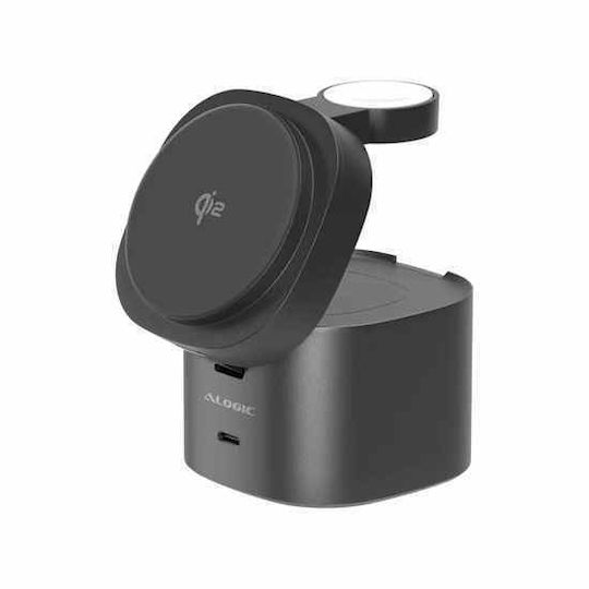 Alogic Magsafe Ladegerät mit USB-C Anschluss 30W Schwarzs (PowerPod)