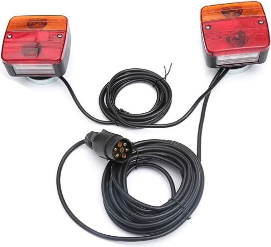 Tail Lights 4 Functions Trailers Carriers Caravans Magnet 7.5m Cable