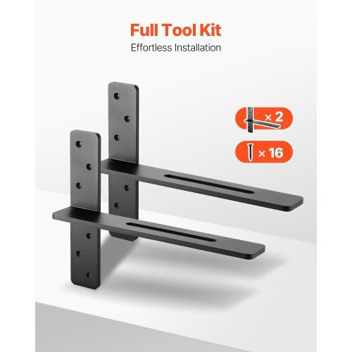 Vevor 2 Pcs Shelf Brackets 16 Inch 406.4 Mm Heavy Duty Floating Shelf Brackets