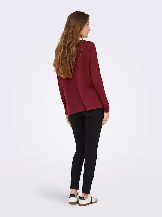 Life Women's Sweater with V Neckline Purple