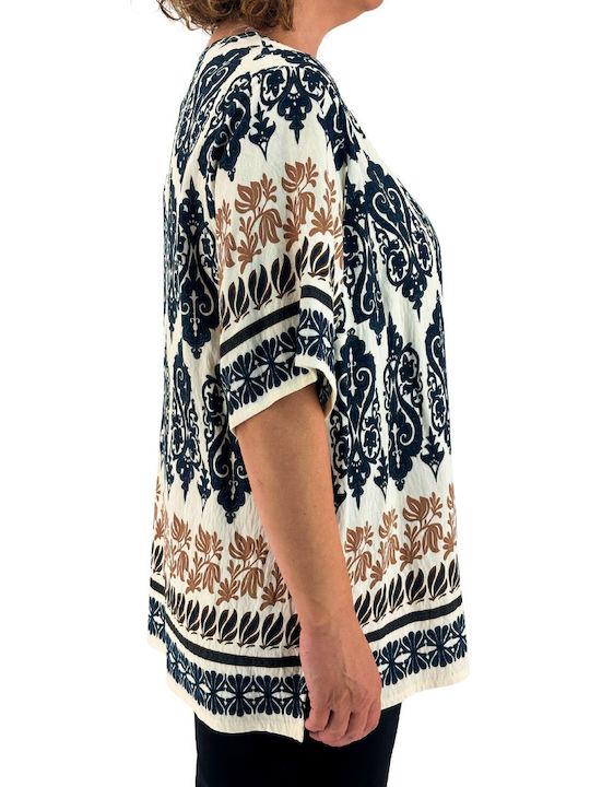 Women's Blouse Short Sleeve with V Neckline Black