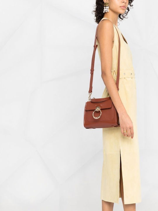 Tess Leder Damen Schultertasche Braun