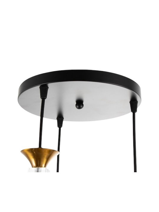 Diamond Adjustable Pendant Light Black Rail 25x25cm