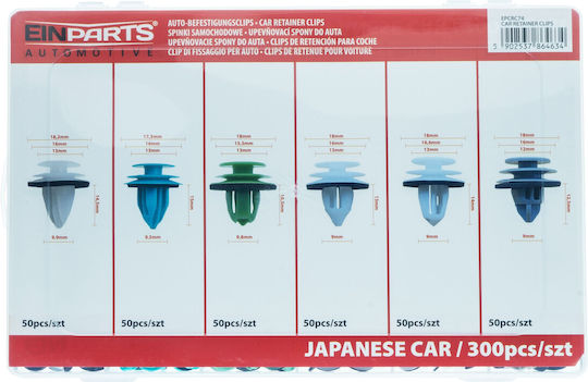 Clipsuri Din Plastic Pentru Mașină Pinuri Dedicate Mașinilor Japoneze Set 300 Bucăți