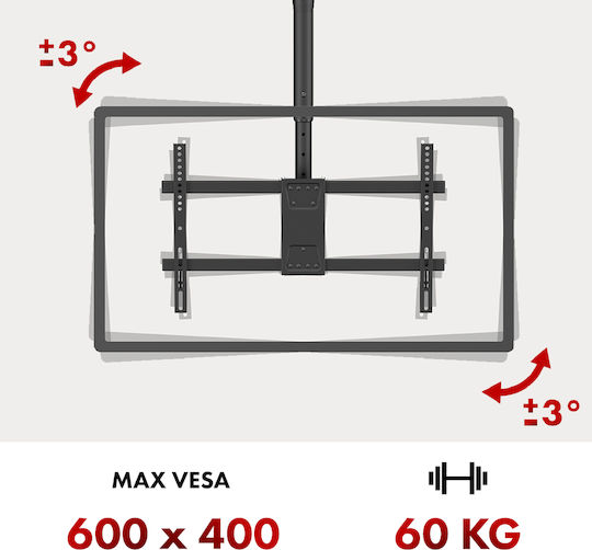 Maclean Energy MC-112 B Βάση Τηλεόρασης Οροφής έως 86" και 60kg