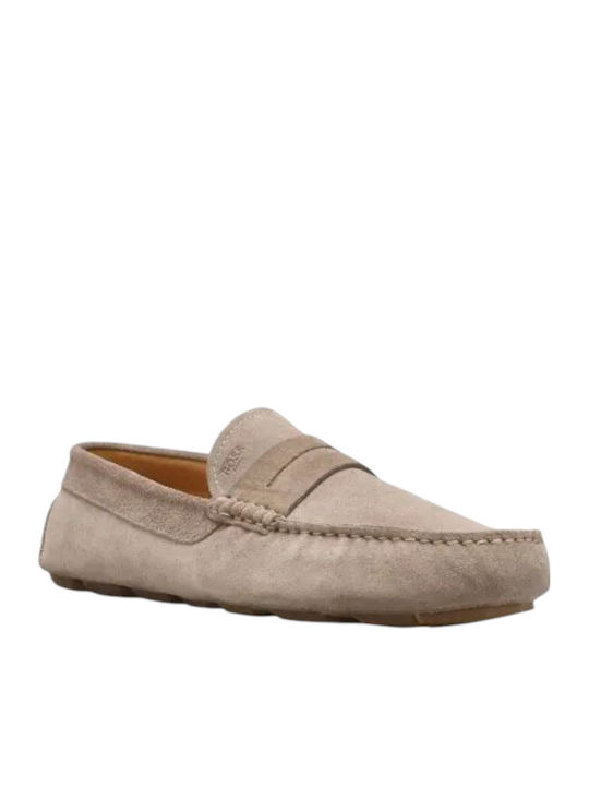 Leder Herren Mokassins in Beige Farbe