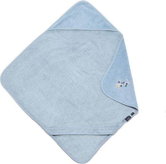 La Millou Baby Hooded Bath Towel Dusty Blue 85x85cm
