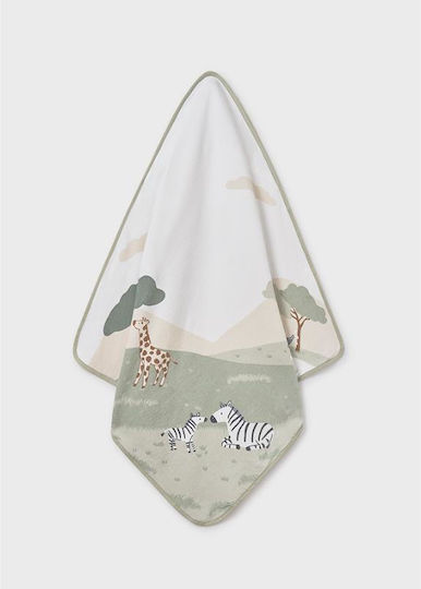 Mayoral Hooded Baby Bath Towel Green